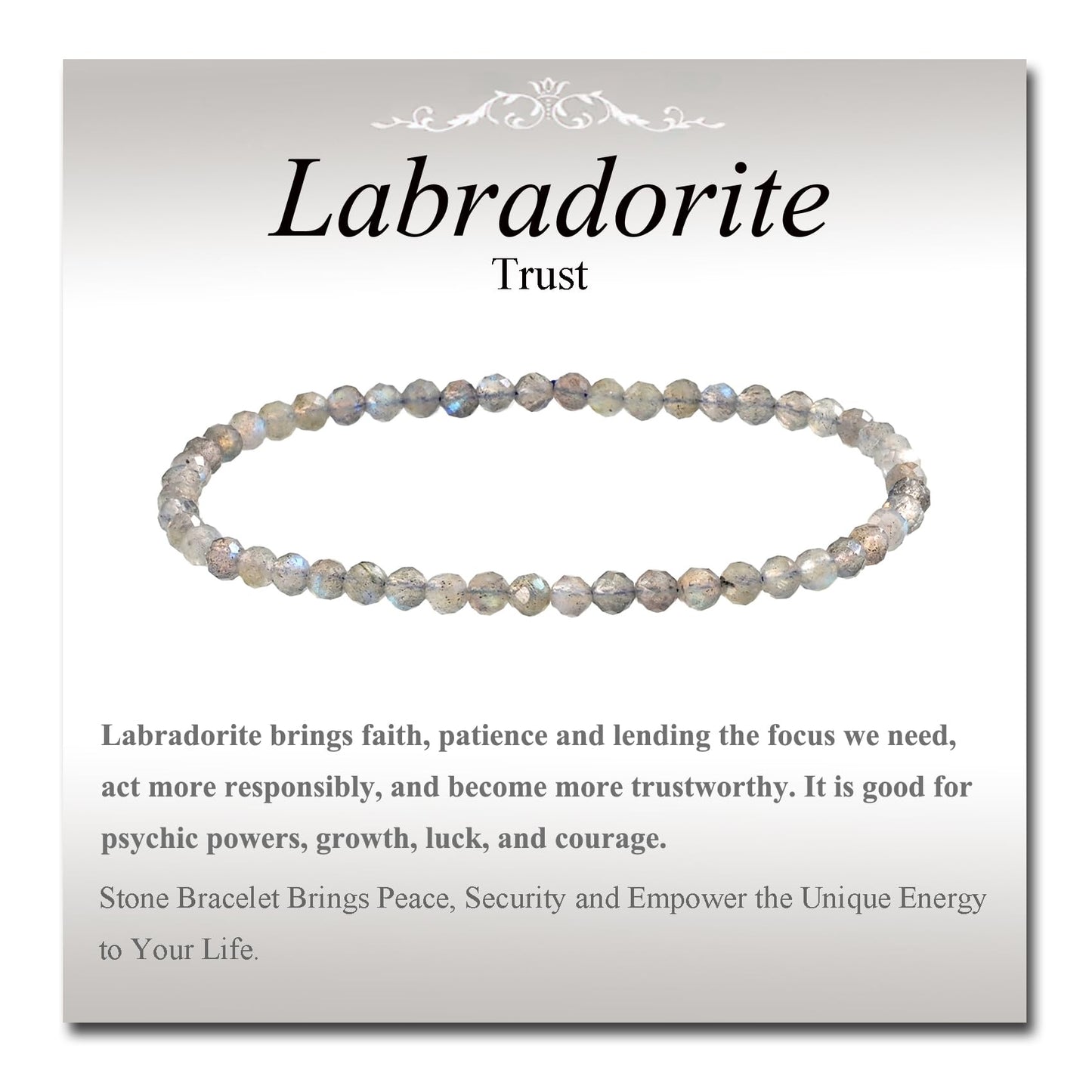 MASSIVE BEADS Natural Genuine Gemstone Beads Healing Crystal Chakra Reiki Jewelry Faceted Round Beads Bracelets (Labradorite, 3mm)