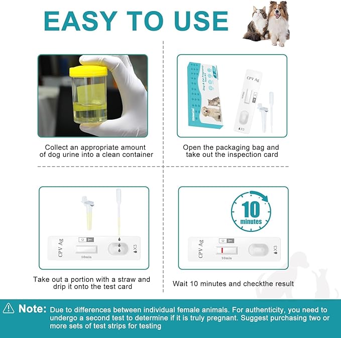 Dog & Cat Pregnancy Test Kit at Home,Dog Urine Test - Urine-Based, 98.8% Accurate, 10-Minute Results, Painless(1 PCS)