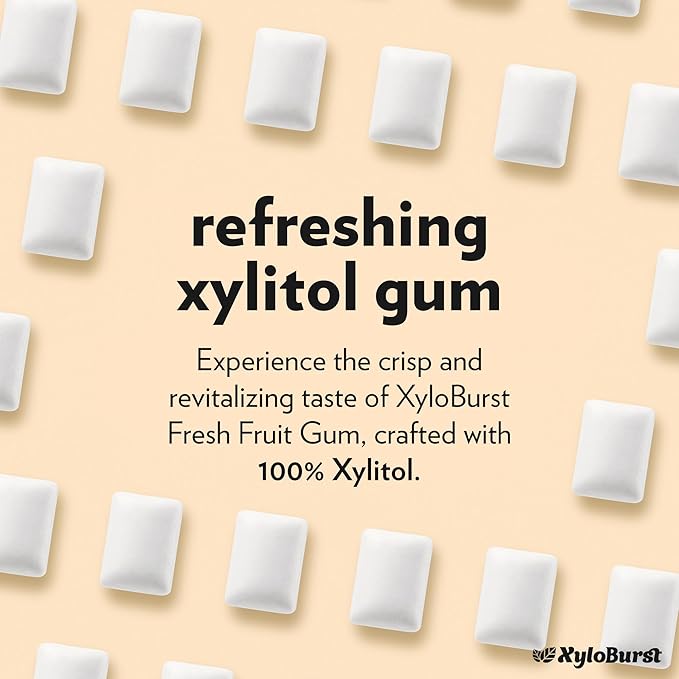 XyloBurst Xylitol Chewing Gum | Sugar Free, Gluten Free, Keto Friendly | Aspartame Free | Fruit Flavor | 500-Count Bag