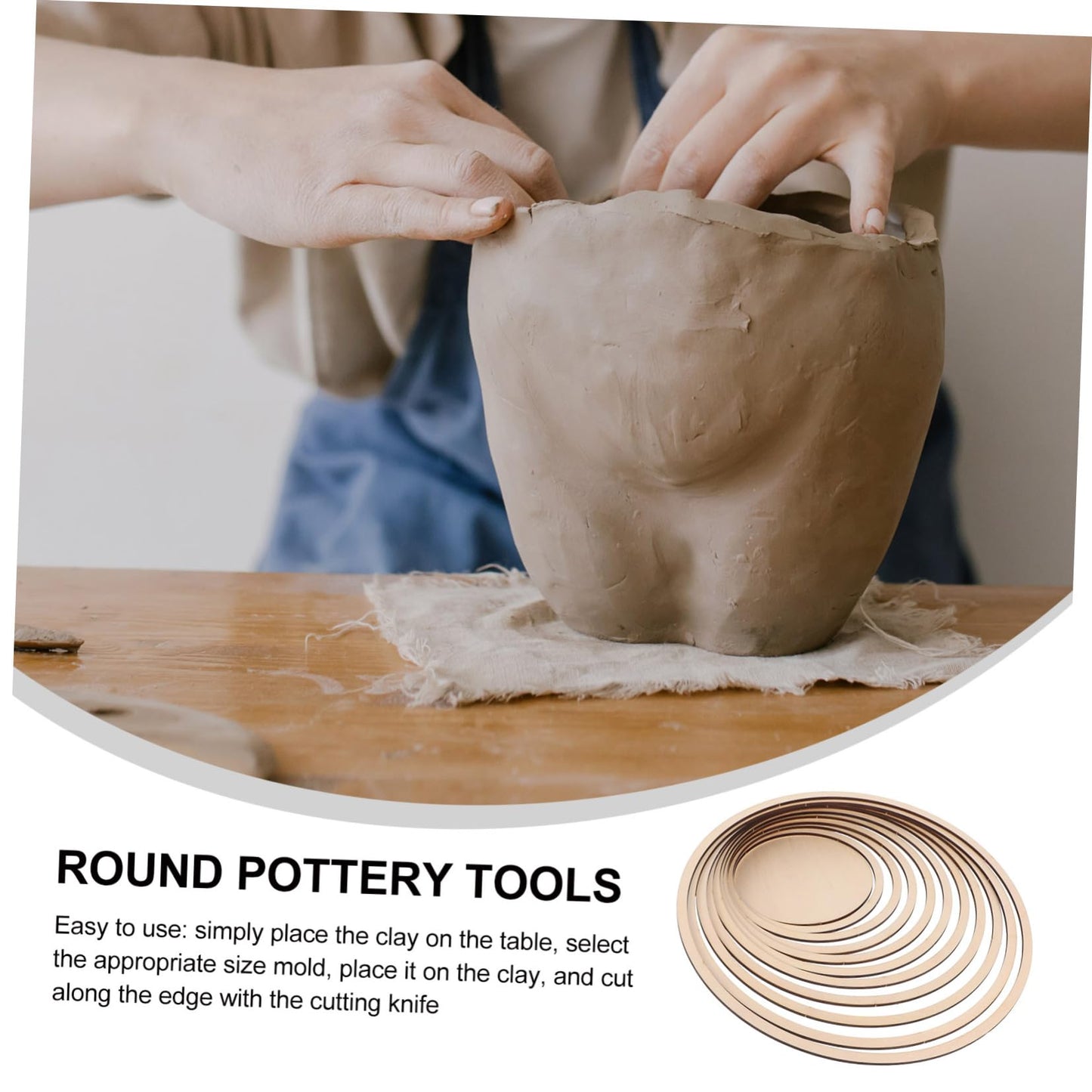 STOBOK DIY Pottery Tools and Supplies Wooden Geometric Rail Set for Ceramic Cutting Printing Pottery Cutting Tools for Clay Modeling