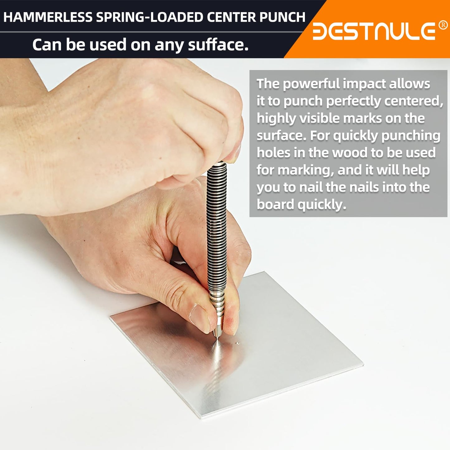 BESTNULE 4-Piece Nail Setter Dual Head Nail Set & Dual Head Center Punch & Hammerless Cold Chisel & Hinge Pin Remover Punch Set, Nail Setter Features 1/8-in, 3/32-in, 3/16-in, 1/16-in, 5/16-in, 1/8-in