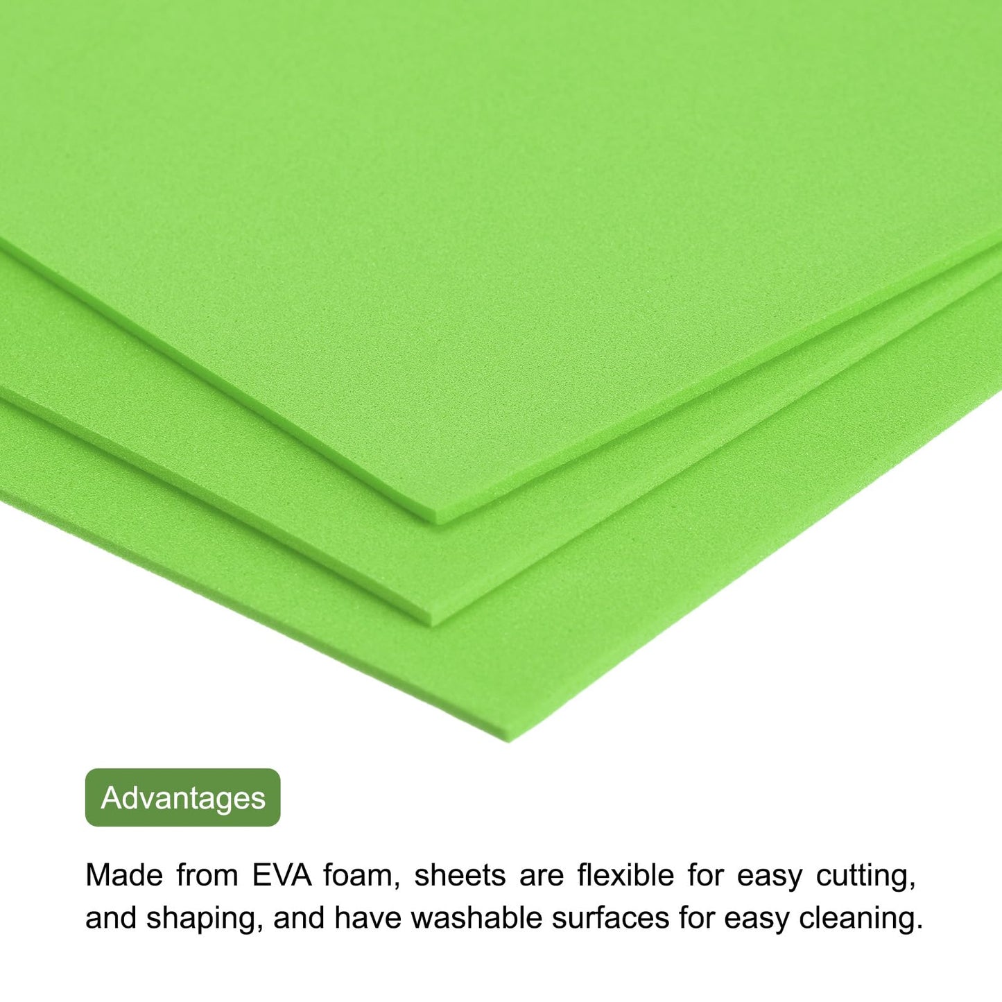uxcell EVA Foam Sheets Green 12 Inch x 9 Inch 2mm Thickness for Crafts DIY Pack of 30