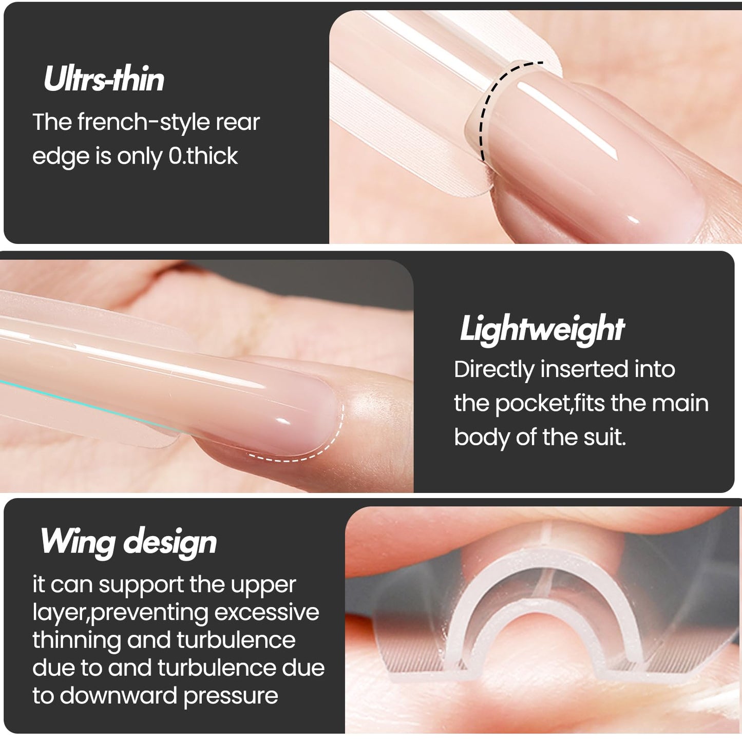 Sandwich Nail Dual Forms - 240Pcs | Almond Round Shape Nail Extension Kit with Alignment Guides | Reusable Mold for Builder Gel & Polygel (Almond round)