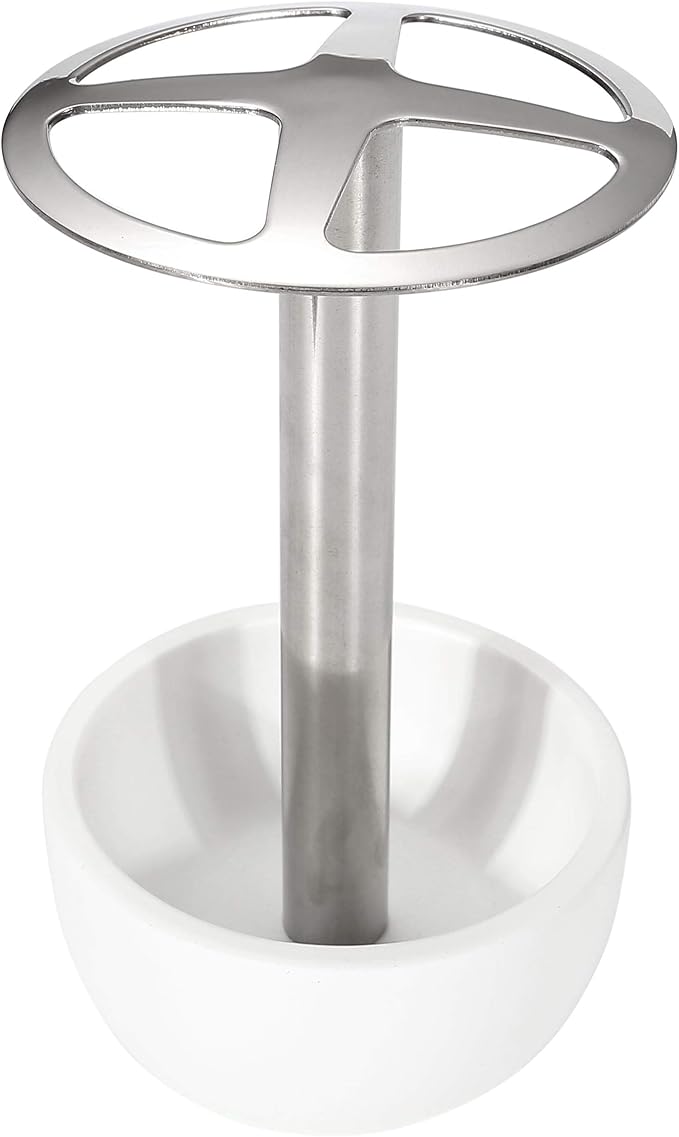 CozyCabin Toothbrush Holder Stand, for Razor, Bathroom Vanity Countertop, Stainless Steel Toothbrush Bathroom Organizer (White)