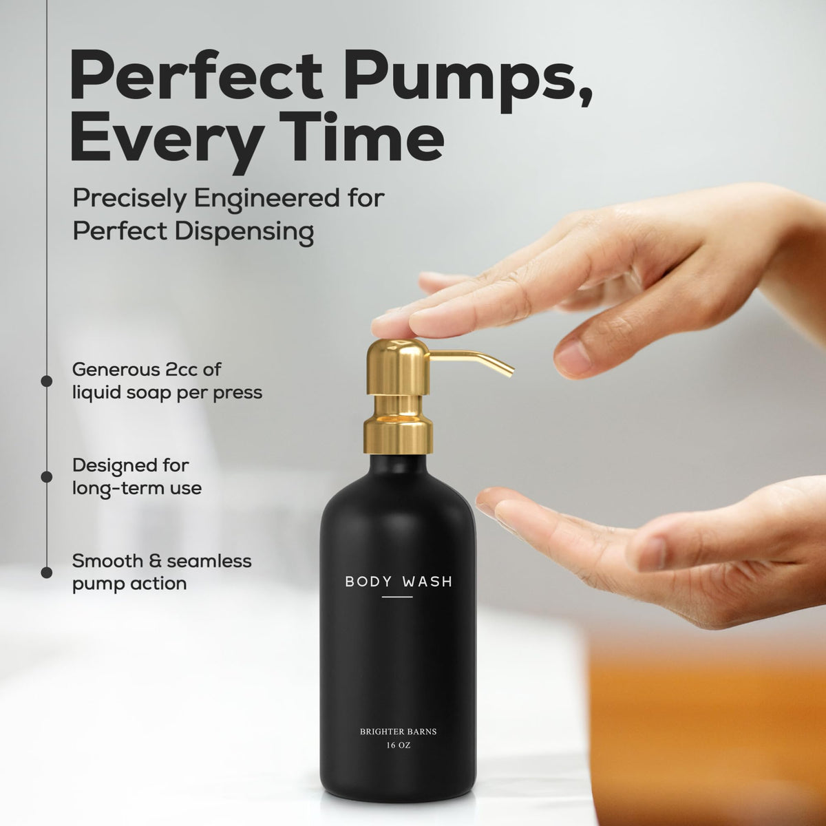 Luxury Shampoo and Conditioner Dispenser Set by Brighter Barns