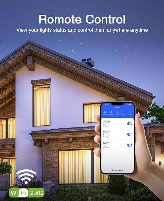 GHome Smart Switch, 3 Way Wi-Fi Light Switch Compatible with Alexa and Google Home, 2.4GHz Schedule Timer, Neutral Wire Required, 3-Way Installation, FCC Listed (4-Pack), White