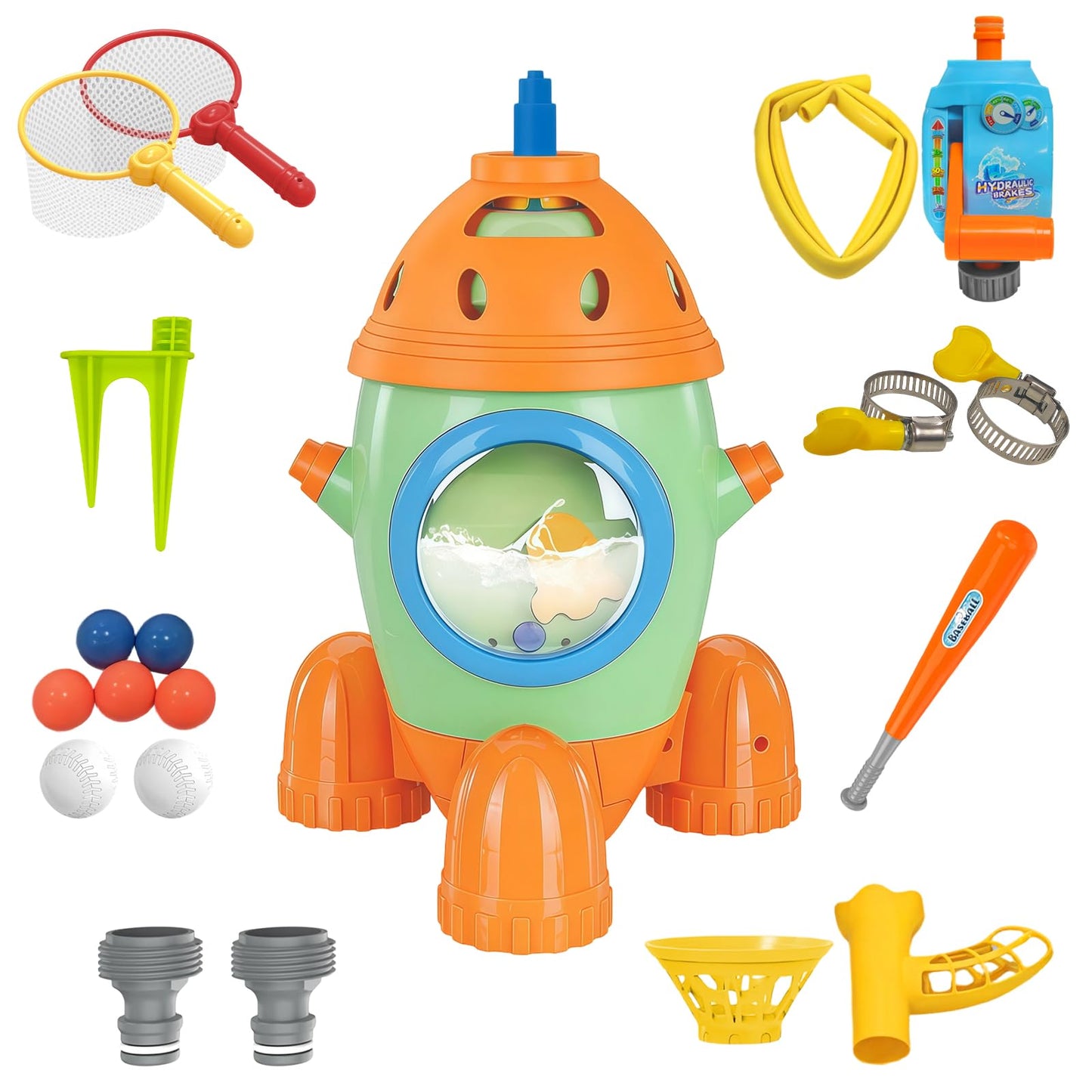 Kids Outdoor Water Baseball Sprinkler Toys for Ages 3-8 – Backyard Tball Set with Adjustable Flow Control Valve & Bat Ball – Summer Splash Water Games for Toddlers 4-7