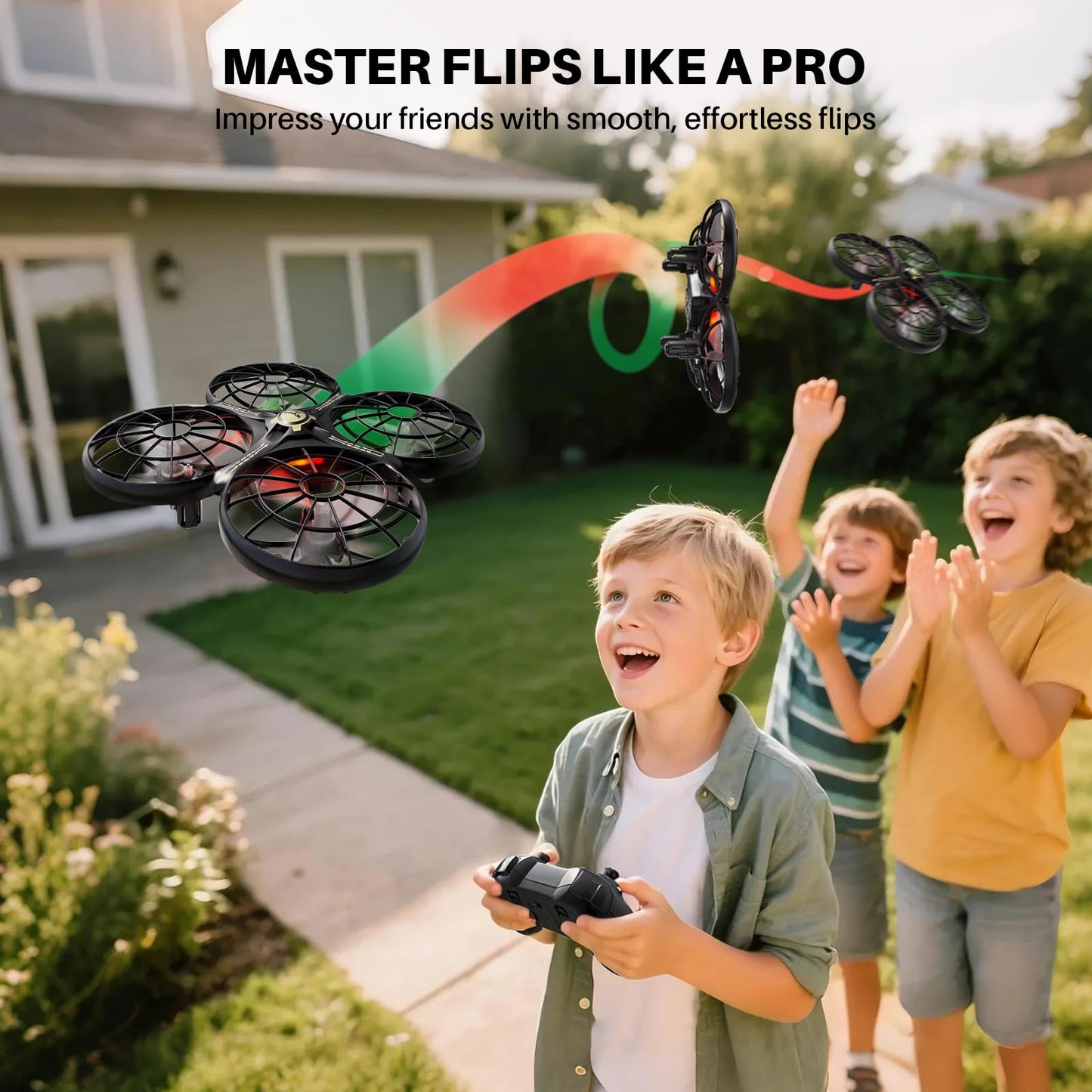 SYMA X100 Drone for Kids 8-12, Automatic Obstacle Avoidance, Up to 20 Mins Flight Time(2 Batteries), One-Key 360°Flips and Altitude Hold, Full-Guard Safe Indoor Drone Gift for Boys & Girls