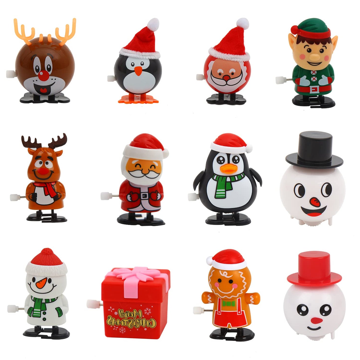 CCINEE 12 Packs Christmas Wind Up Toys Assorted Clockwork Toys Stocking Stuffers for Christmas Party Goody Bag Filler
