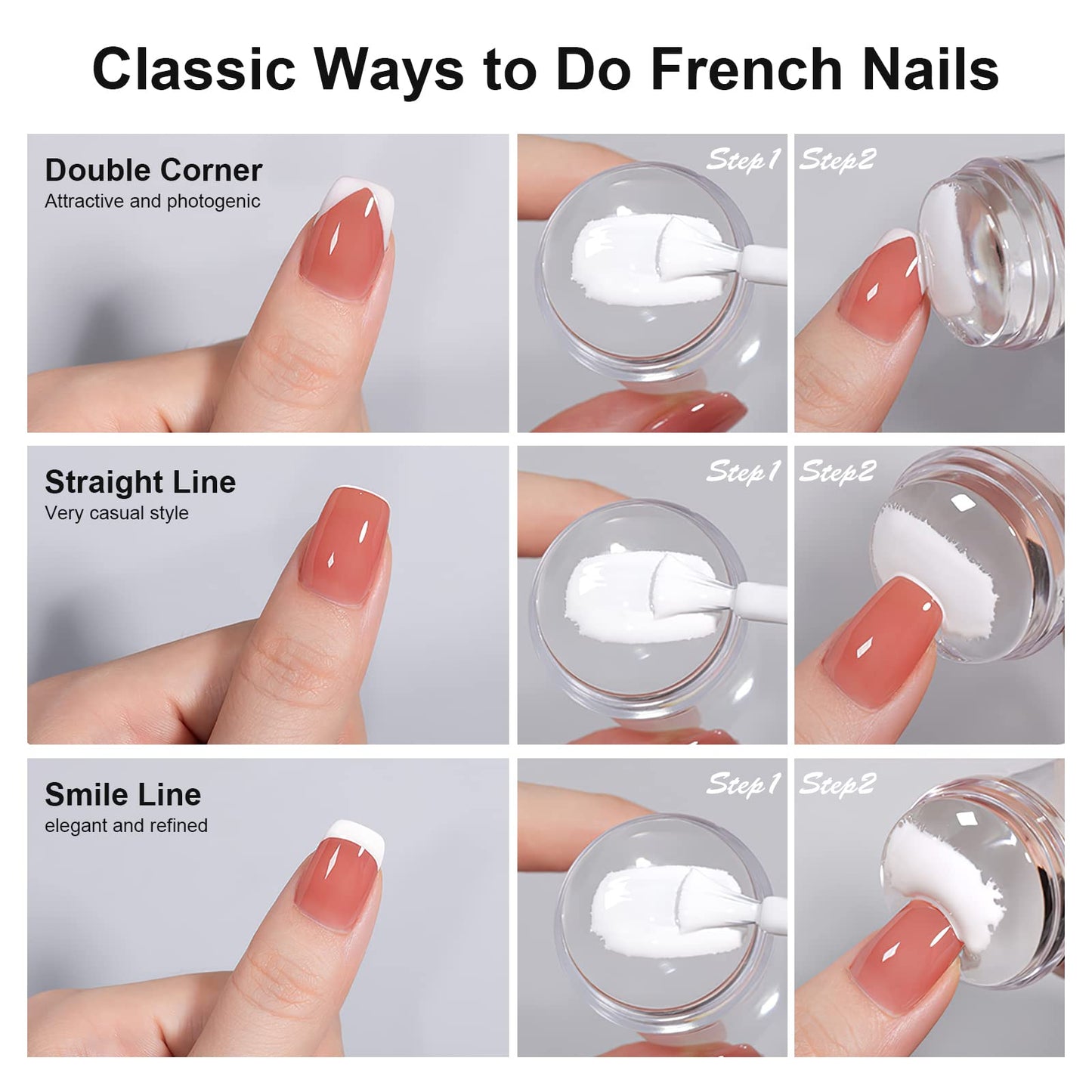 SAGEBIO Nail Art Stamper Clear Silicone Nails Stamping Jelly with Scraper Transparent Visible Body DIY Manicure Nail Art Tool C
