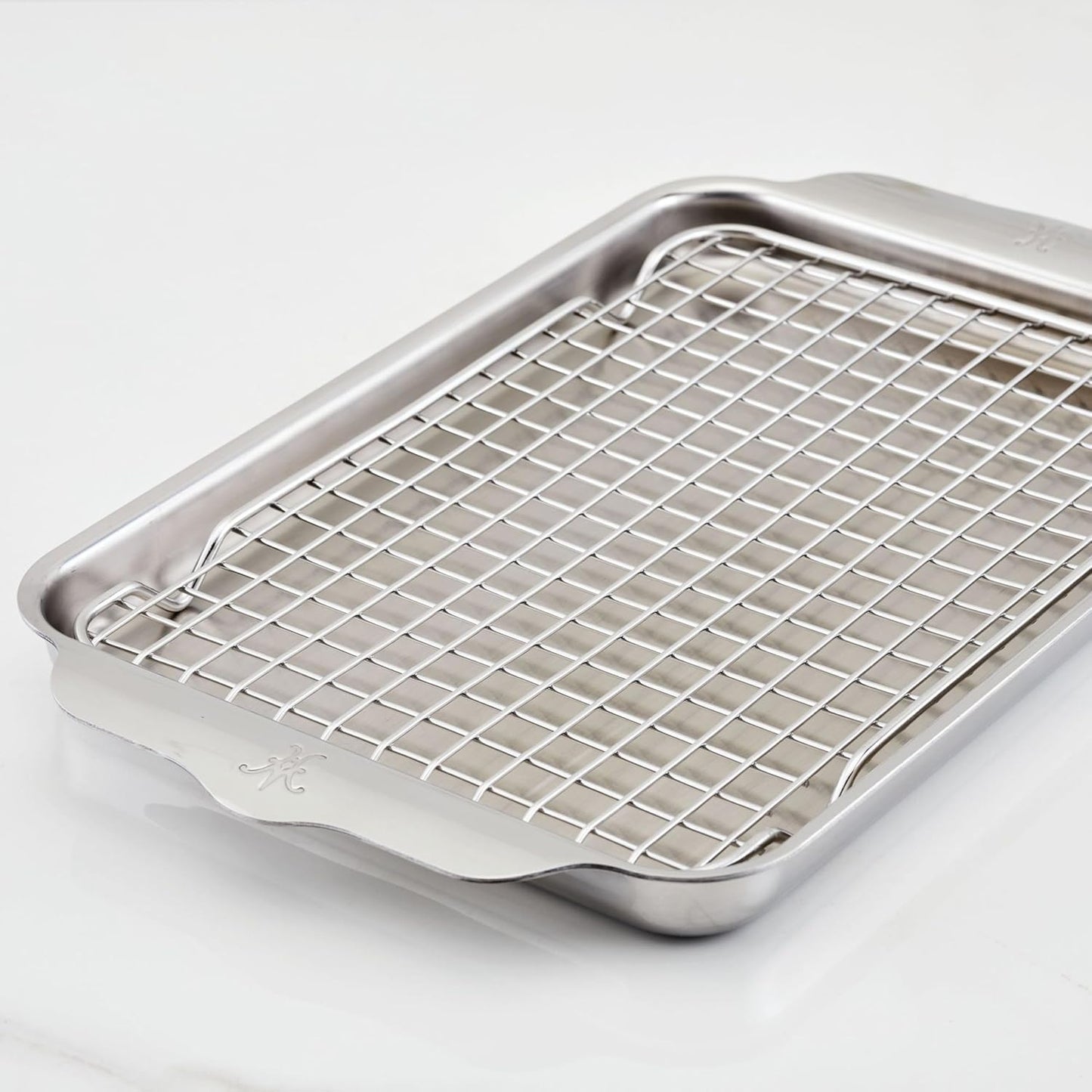 Hestan Provisions OvenBond – 9" x 12.5" Tri-ply Clad Stainless Steel Quarter Sheet Pan with Rack
