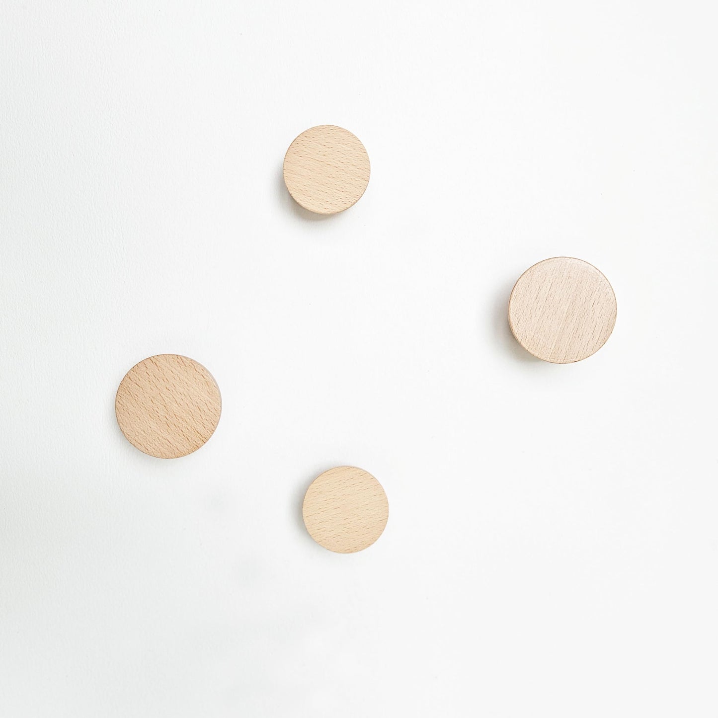 5mm Paper Solid Round Beech Wood Wall & Coat Hook, Set of 2, 2.3 inch Dia, Ideal for Entryway, Bathroom, Bedroom, or Office