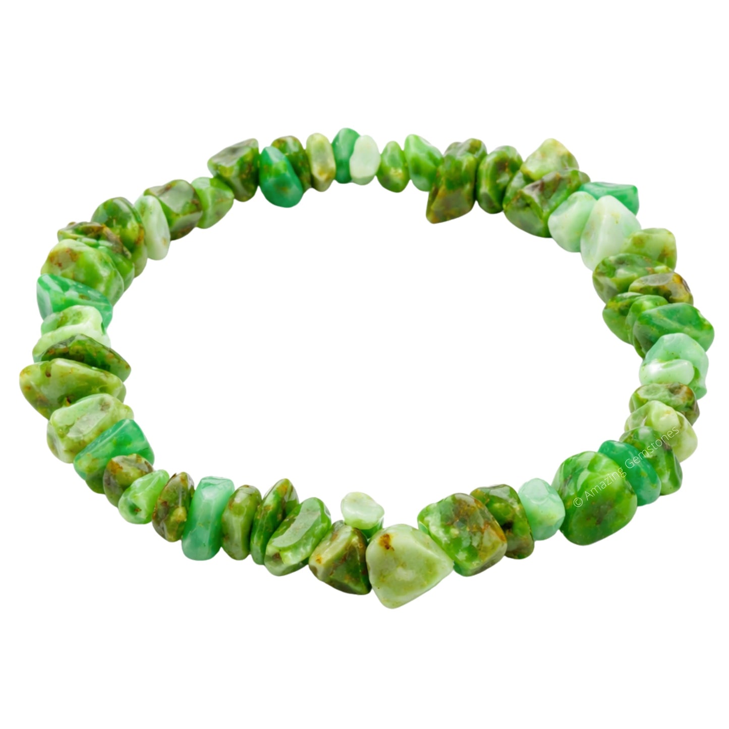 Amazing Gemstone Chips Bracelet (Chrysoprase Premium)