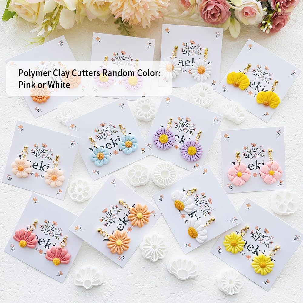 Flower Shape Polymer Clay Cutters Set – Molds and Clay Cutters for Polymer Clay, Floral Clay Earring Tools