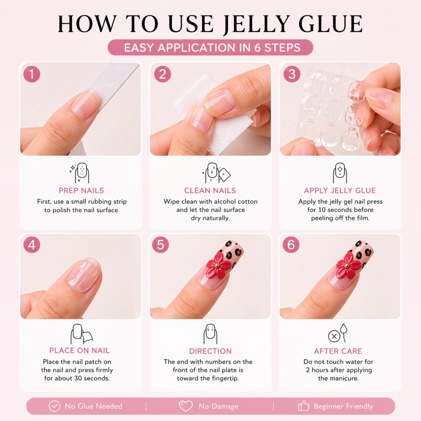 ECLALE Press on Nails Almond Shape, Rendering Painting Design 3D Sun & Star Design with Glittery Heart, Long Lasting, Safe Material Reusable Artificial Almond False Nails for Women 10PCS (S)