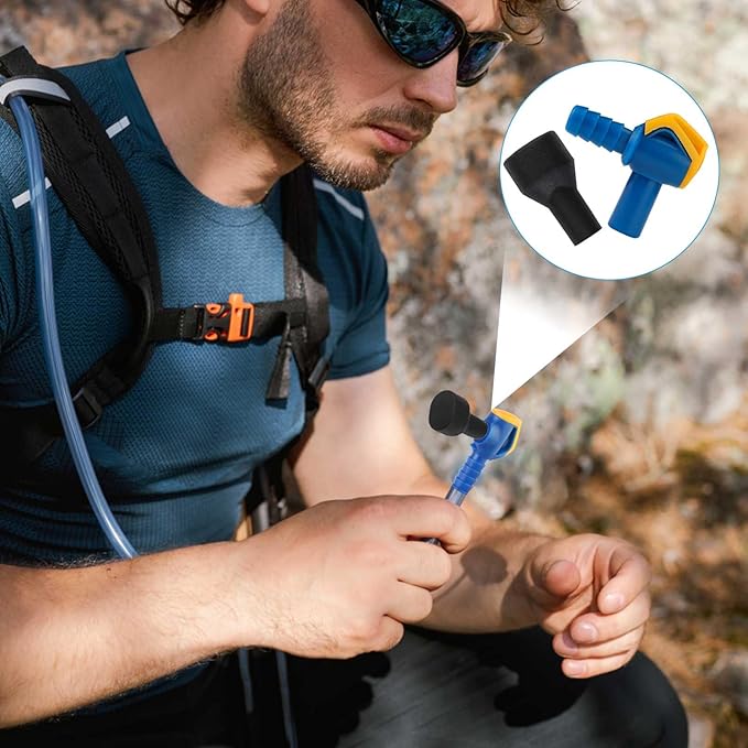 8Pcs Bite Valves Replacement Mouthpieces Set - Compatible with Most Water Bladders and Water Backpacks, Easy to Install Mouthpiece Replacement for Hiking, Biking, Camping Lovers