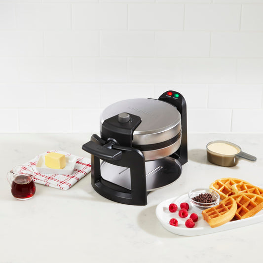 Cuisinart Round Flip Belgian Waffle Maker, 1" thick Belgian-style Waffle, WAF-F30NAS