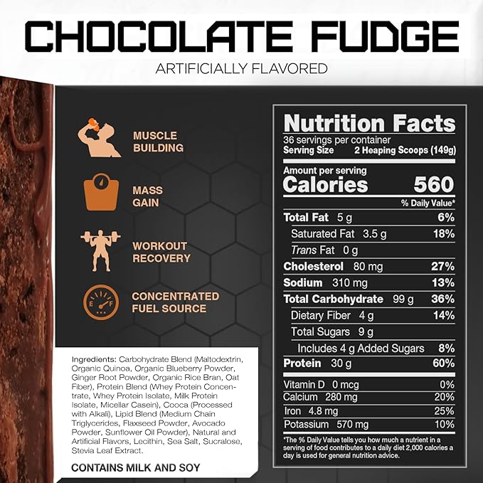 RIVAL NUTRITION Clean Gainer (Bag) Chocolate Fudge 12 lbs