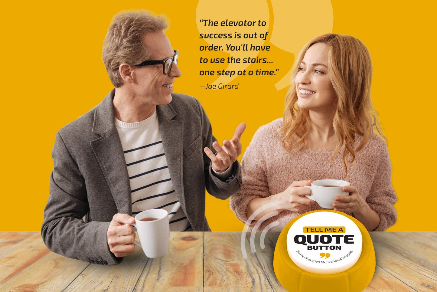 Quote Sound Button | Fully Loaded | 101 Pre-Recorded Motivational Quotes | Positive Thinking Easy, Better Than Affirmation Cards | Fun Novelty Gag Inspirational Gift | Cool Desk Decor Gadget