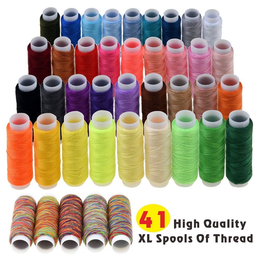INSCRAFT Sewing Kit, 200 Premium Sewing Supplies, 41 XL Thread Spools, Suitable for Traveller, Adults, Beginner, Emergency, DIY and Home by INSCRAFT
