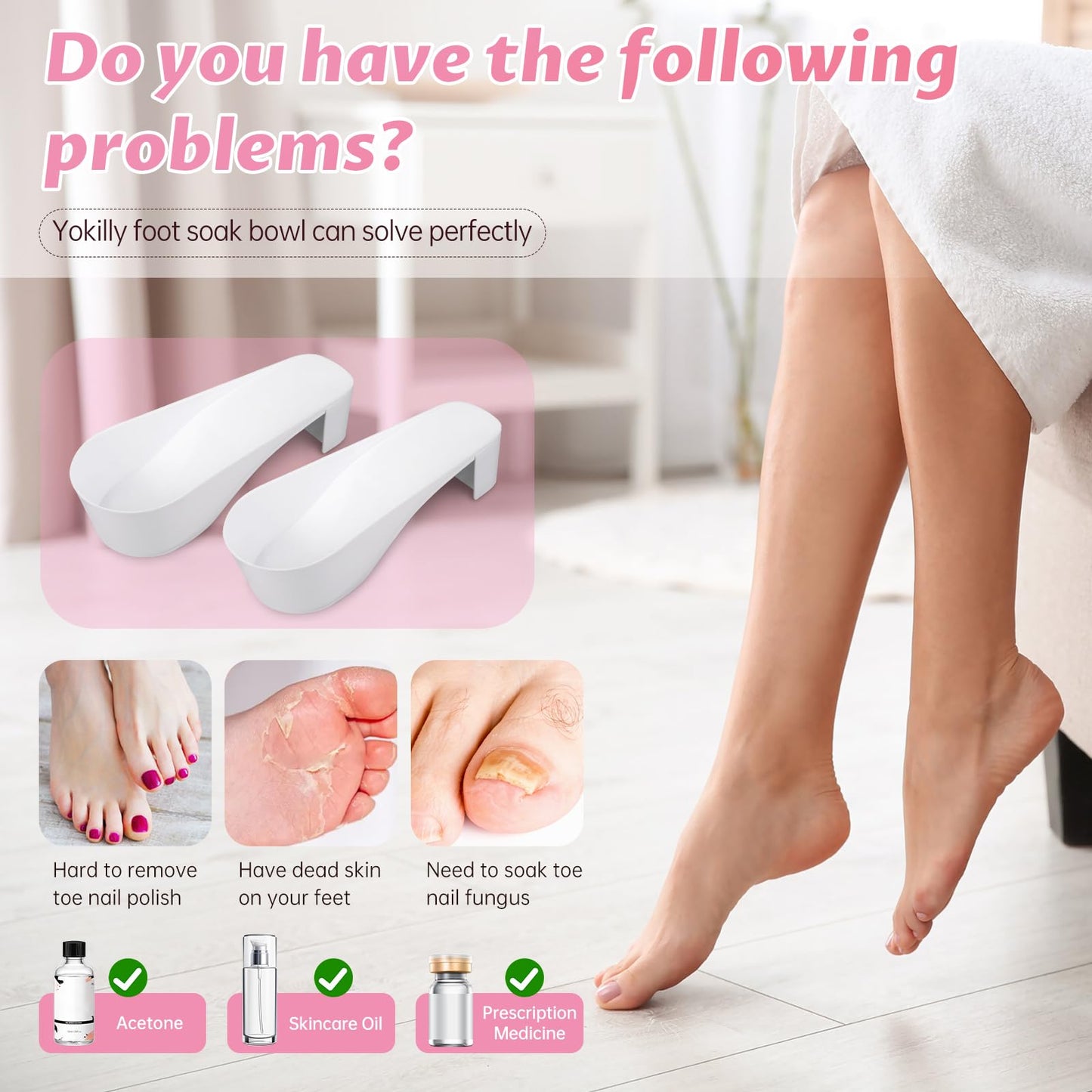 Yokilly Nail Soaking Bowl & Toe Soak off Bowl