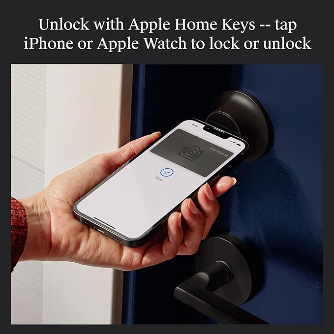 Level Smart Lock+ WiFi Deadbolt - World's Smallest Smart Lock - Apple Home Key & Voice Control - Matte Black