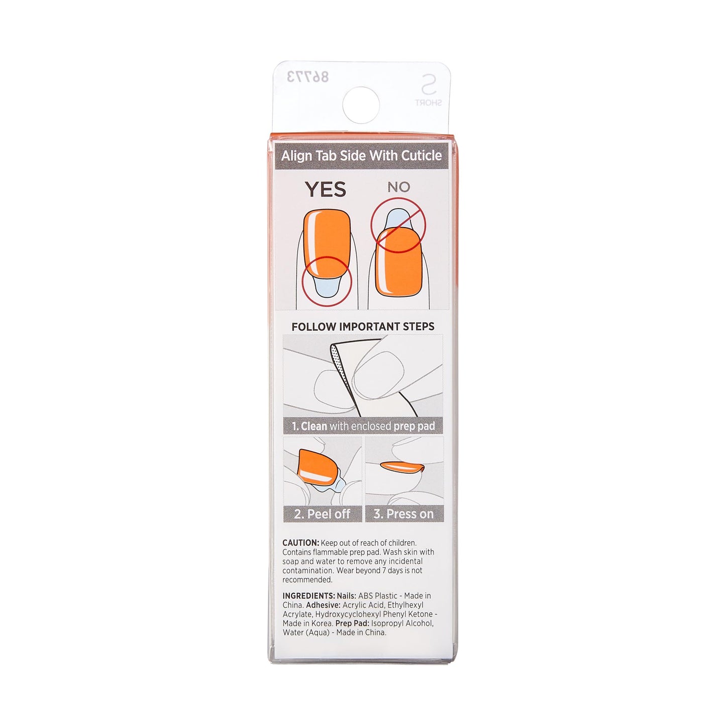 Impress Color Press On Nails, ‘'Sweet Mango', Solid Orange, Short Squoval, PureFit Technology, Patented Super Hold Adhesive, Chip Proof, Smudge Proof, Mini Nail File, Manicure Stick & 30 Fake Nails