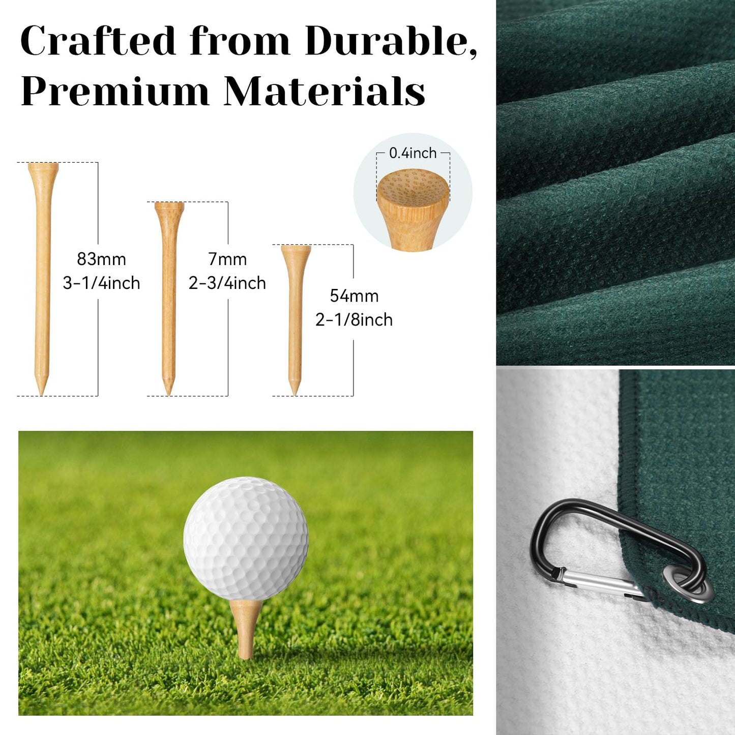 Golf Gift Set for Men - 6 Balls, Tees, Divot Tool, Towel & Organizer Bag - Lucky Chinese Knot Charm - Ideal Gift for Dad, Husband, Father's Day & Christmas