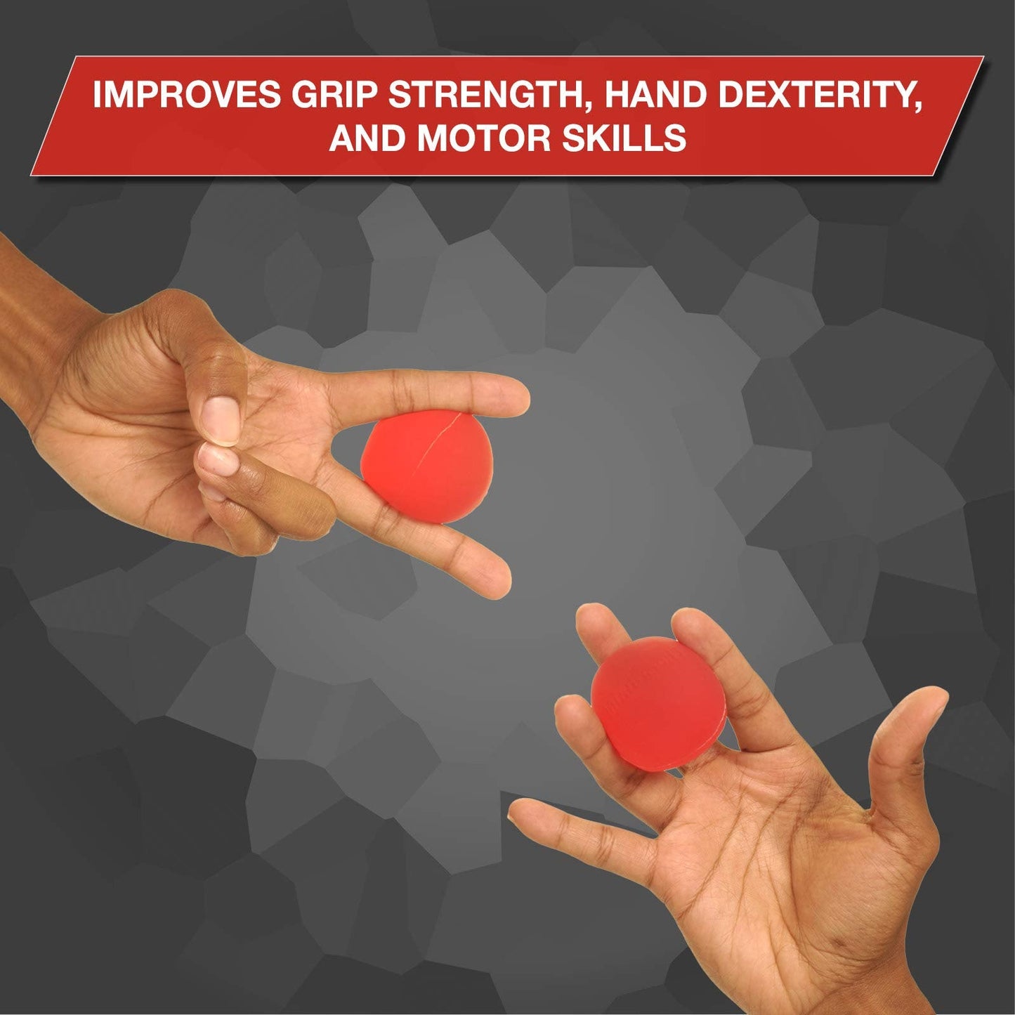 THERABAND Hand Exerciser, Stress Ball For Hand, Wrist, Finger, Forearm, Grip Strengthening & Therapy, Squeeze Ball to Increase Hand Flexibility & Relieve Joint Pain, Red, Soft, Beginner
