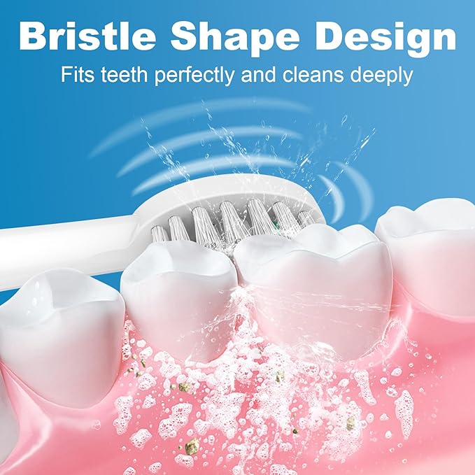 Replacement Brush Heads for WaterPik Sonic-Fusion 2.0 Flossing Toothbrush (SF-03/SF-04) and Sonic-Fusion Flossing Toothbrush (SF-01/SF-02),4 Count White with Covers
