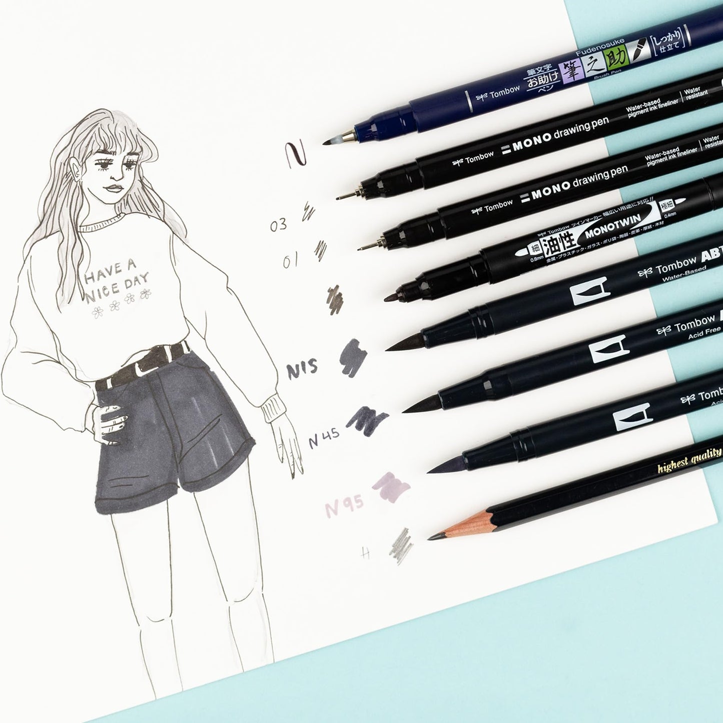 Tombow 56302 Illustration Set. Includes 9 Tools for Drawing, Sketching and Illustrating.