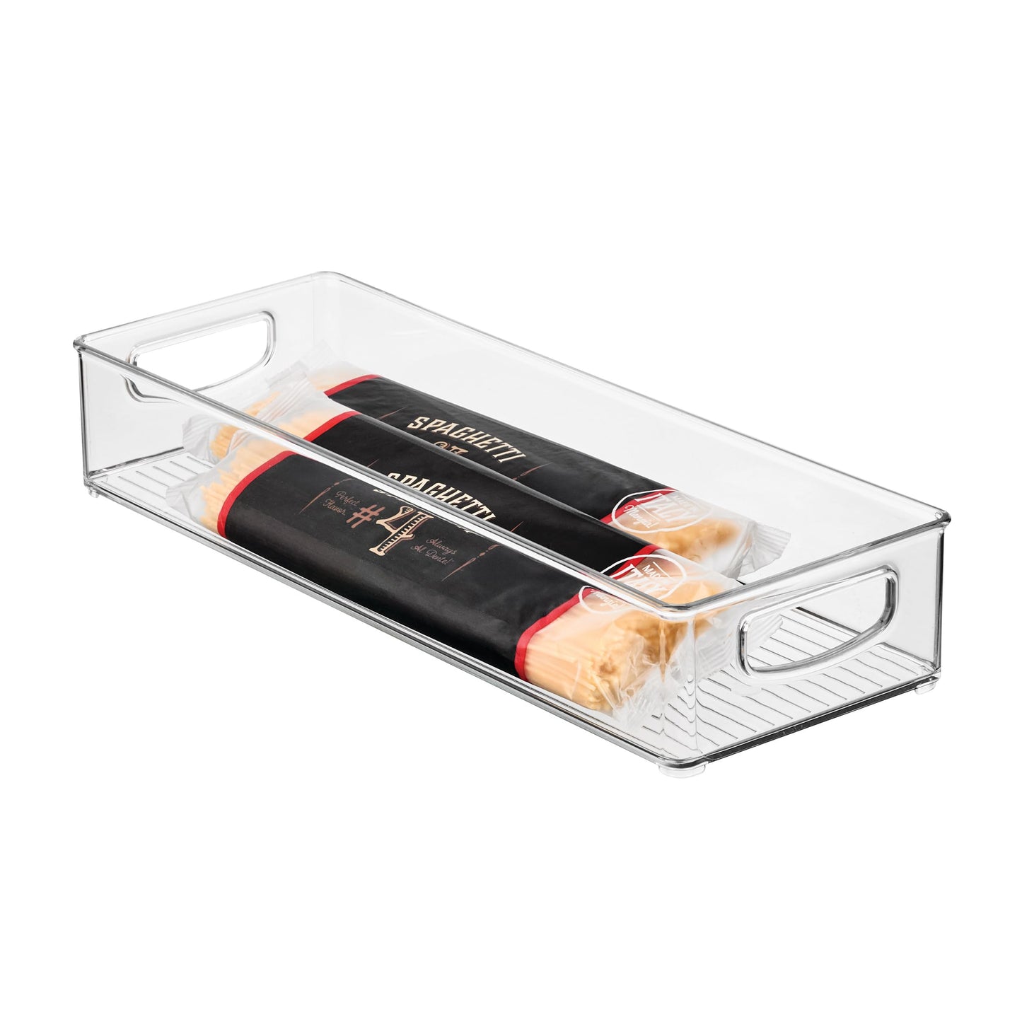 iDesign Slim Extra Long Clear Storage Bin, Narrow Stackable Organizer for Kitchen or Pantry