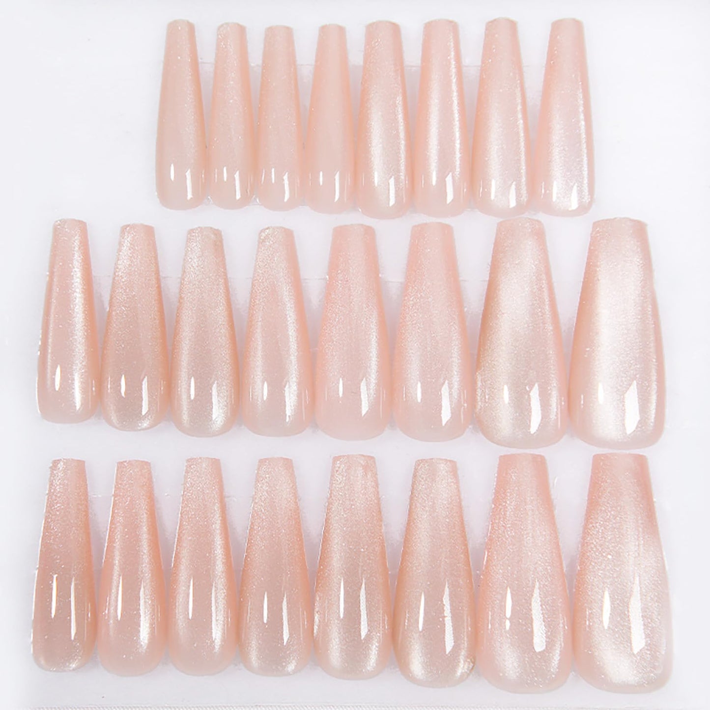 KKUUOO White Press on Nails Long Coffin Fake Nails Handmade False Nails with Glitter & Velvet Design Full Cover Glossy Acrylic Nails Stick on Nails for Women Fall Winter Manicure 24 Pieces