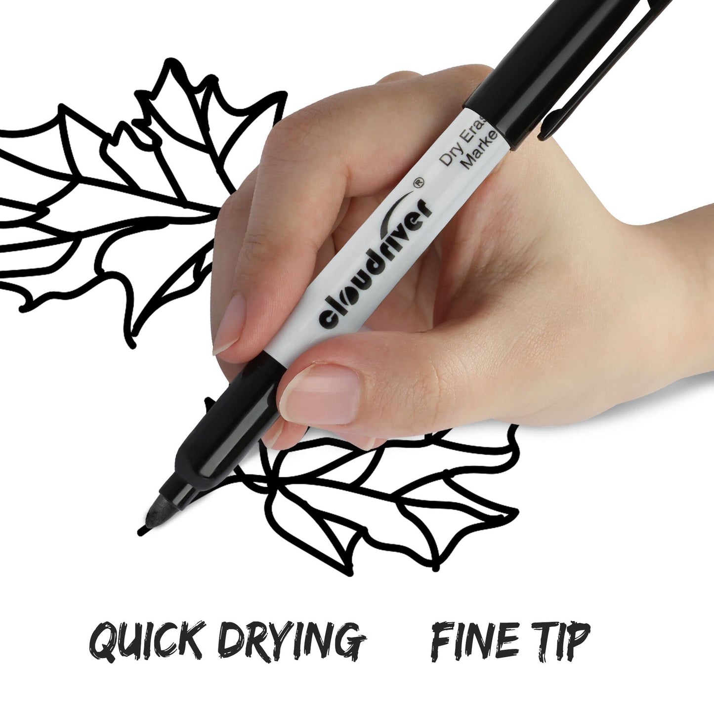 cloudriver Dry Erase Markers 128 Pack, Black Whiteboard Markers, Fine Tip, Low Odor, Bulk Dry Erase Marker For Office, home and School Supplies