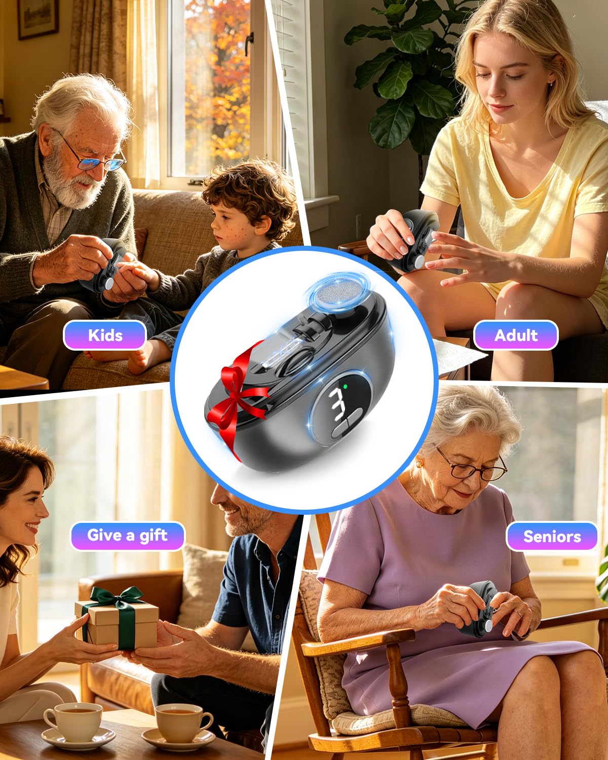 2026 Upgraded 3-in-1 Electric Automatic Nail Clipper【5.0 German Power Motor】【3 Smart Modes & Double-Blade】【Safe Nail Trimmer Polishing】 with LED Light & Dust Storage, Quiet & Gentle for Senior