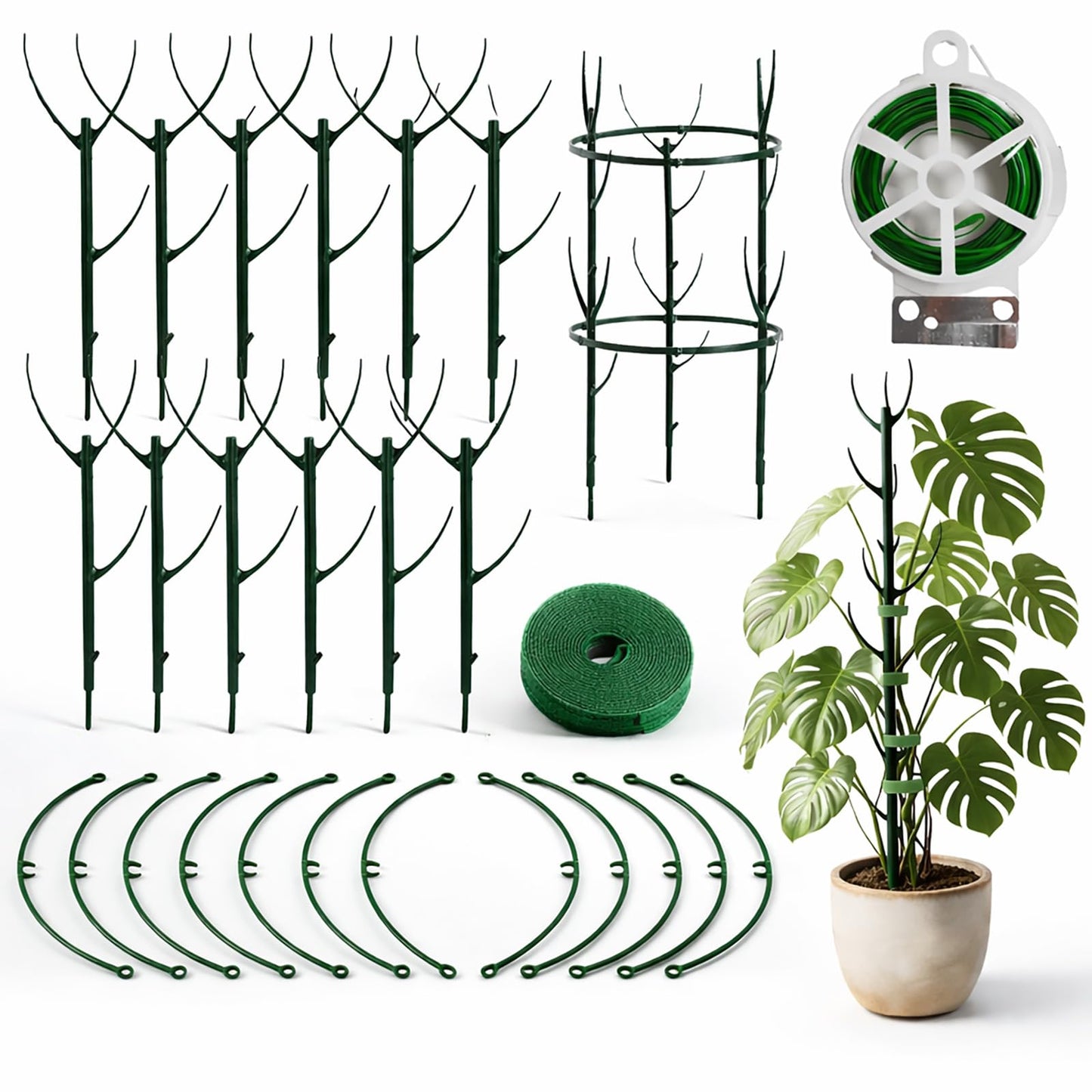 Plant Support Stakes for Indoor Plants, Stackable Monstera Support Pole for Climbing Plants, Moss Pole Alternative for Pothos, Philodendron & Vine Plants(26PCS)