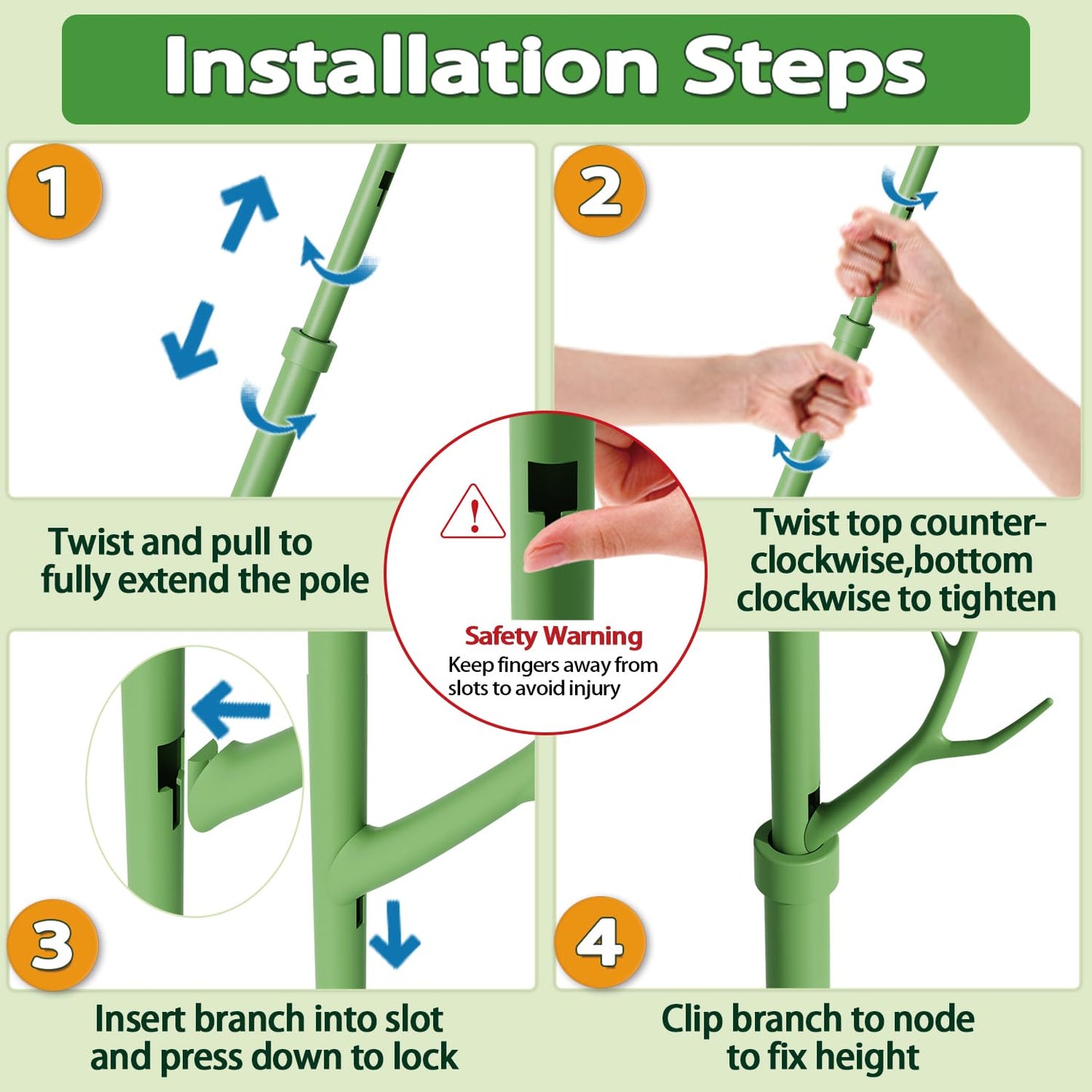 Telescoping Monstera Plant Support Stakes,17.3IN to 43.3IN Detachable Branch Plant Sticks Support Tall for Indoor Outdoor Climbing Plants,Adjustable Length Plant Accessories for Potted Plant-2 Pack