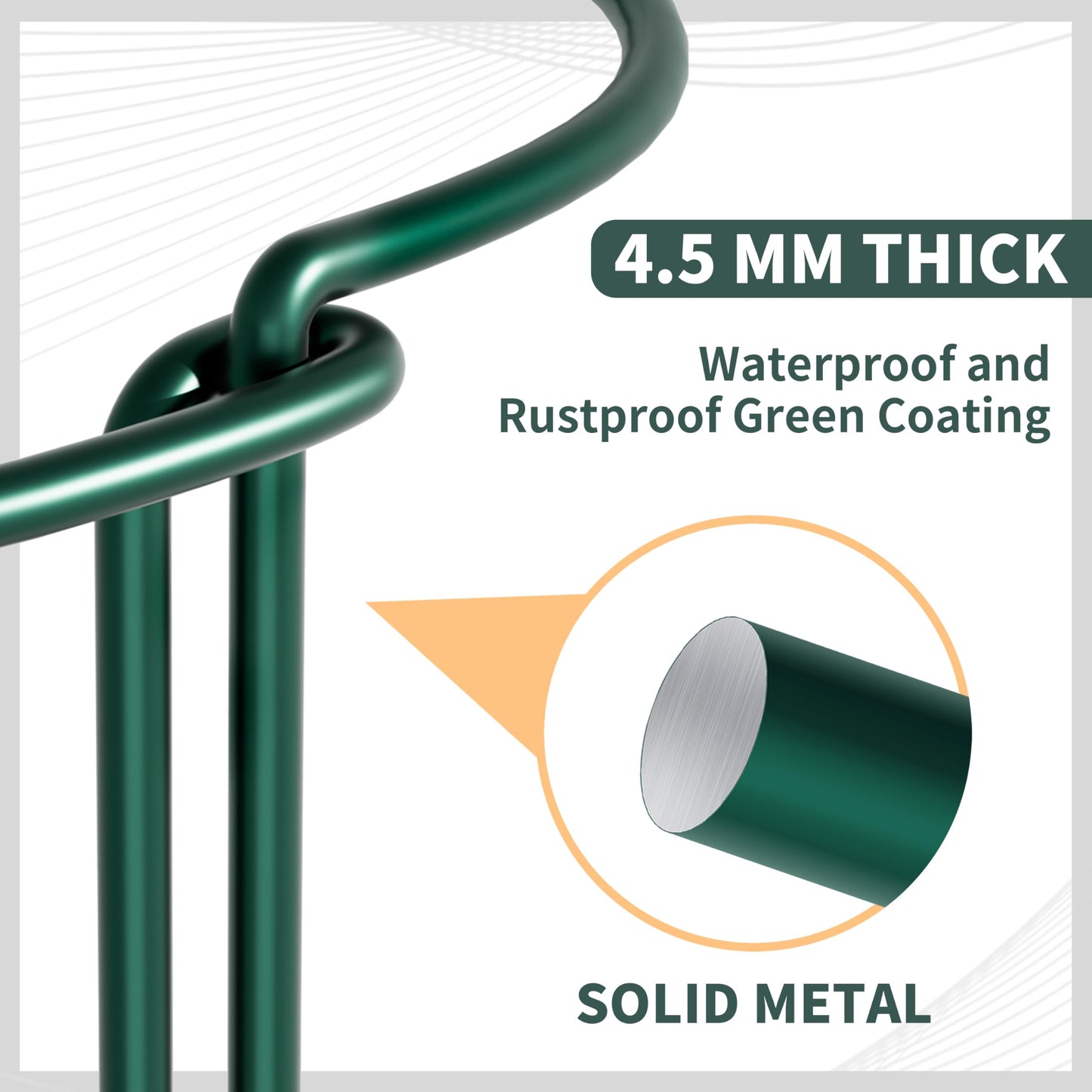 TCBWFY 24"Hx10"D Plant Supports Stakes for Large Heavy Plants,20 Pack Peony Supports,Heavy Duty 4.5mm Wire Peony Cages,Interlock Garden Supports Ring Border Support,Plant Support Cage for Rose Flowers