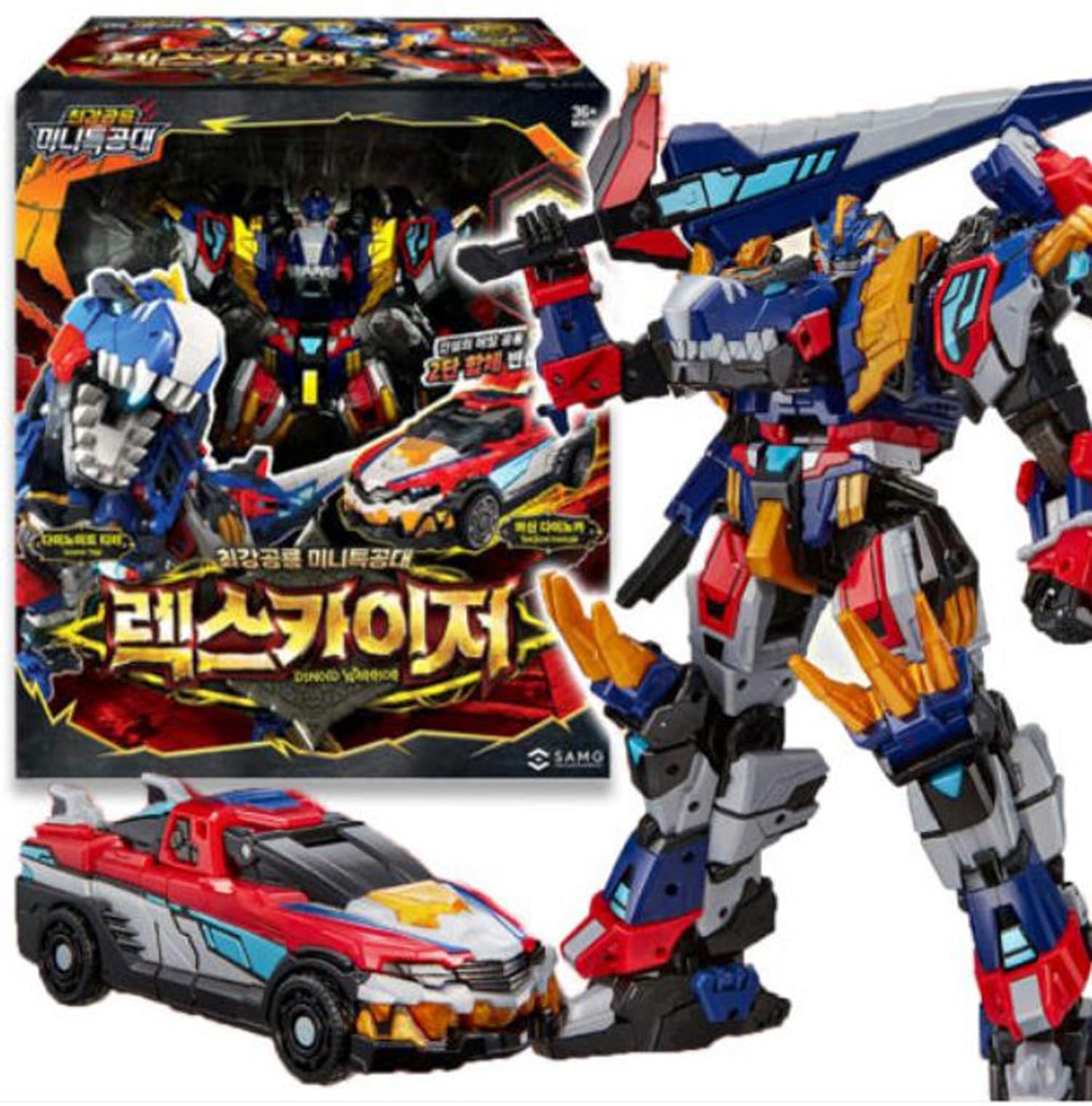 SSmall Miniforce Dinoid Warrior REX Kaiser Integration Transforming Dino Robot Car
