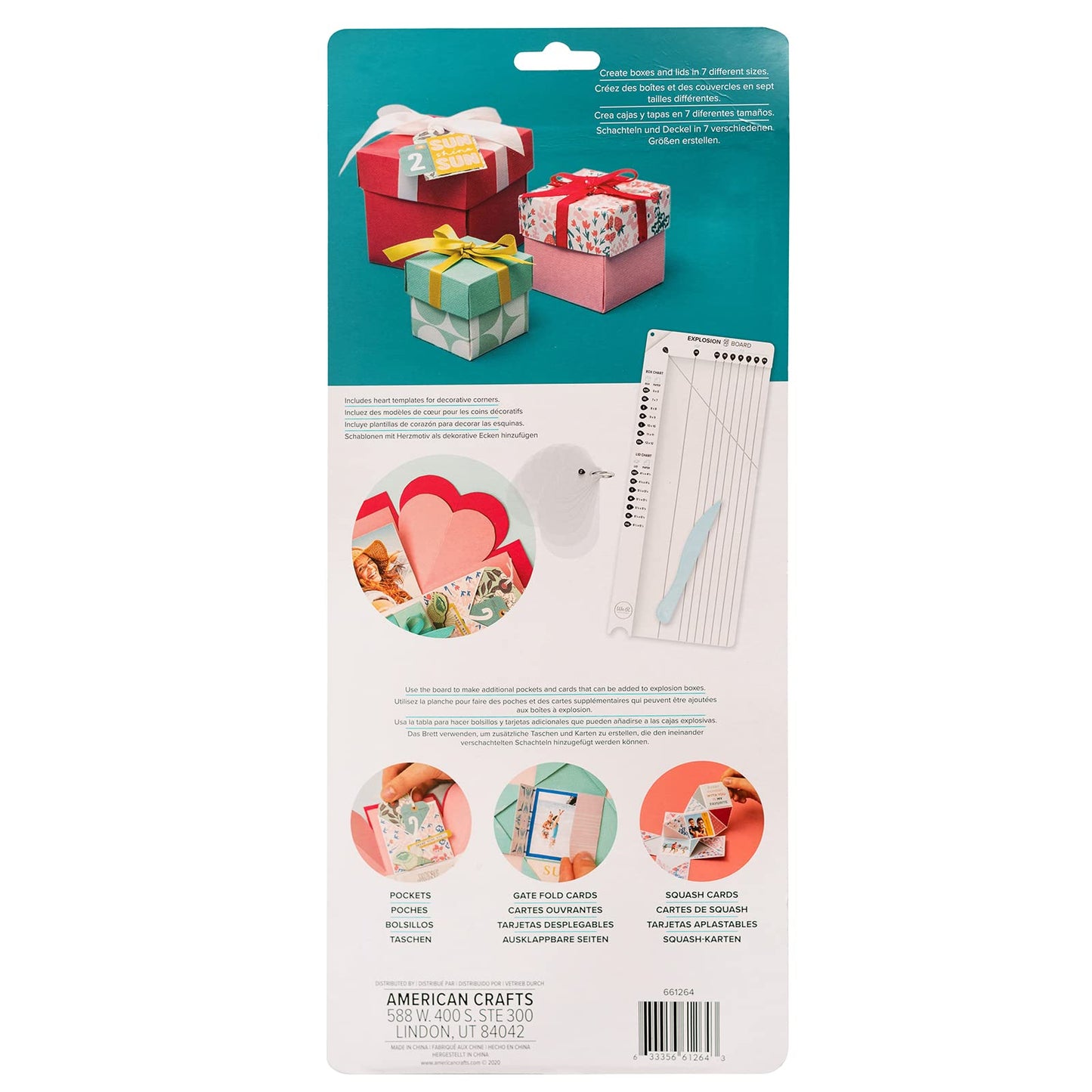 We R Memory Keepers Explosion Board, Make DIY Custom Explosion Boxes, for Memory Keeping, Gift Giving, with Guides, Measurements, and Templates, Crafting, Scrapbooking, Journaling, and More