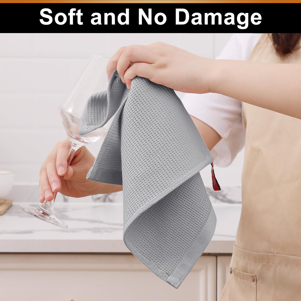 100% Cotton Waffle Weave Kitchen Towels (12 Count)
