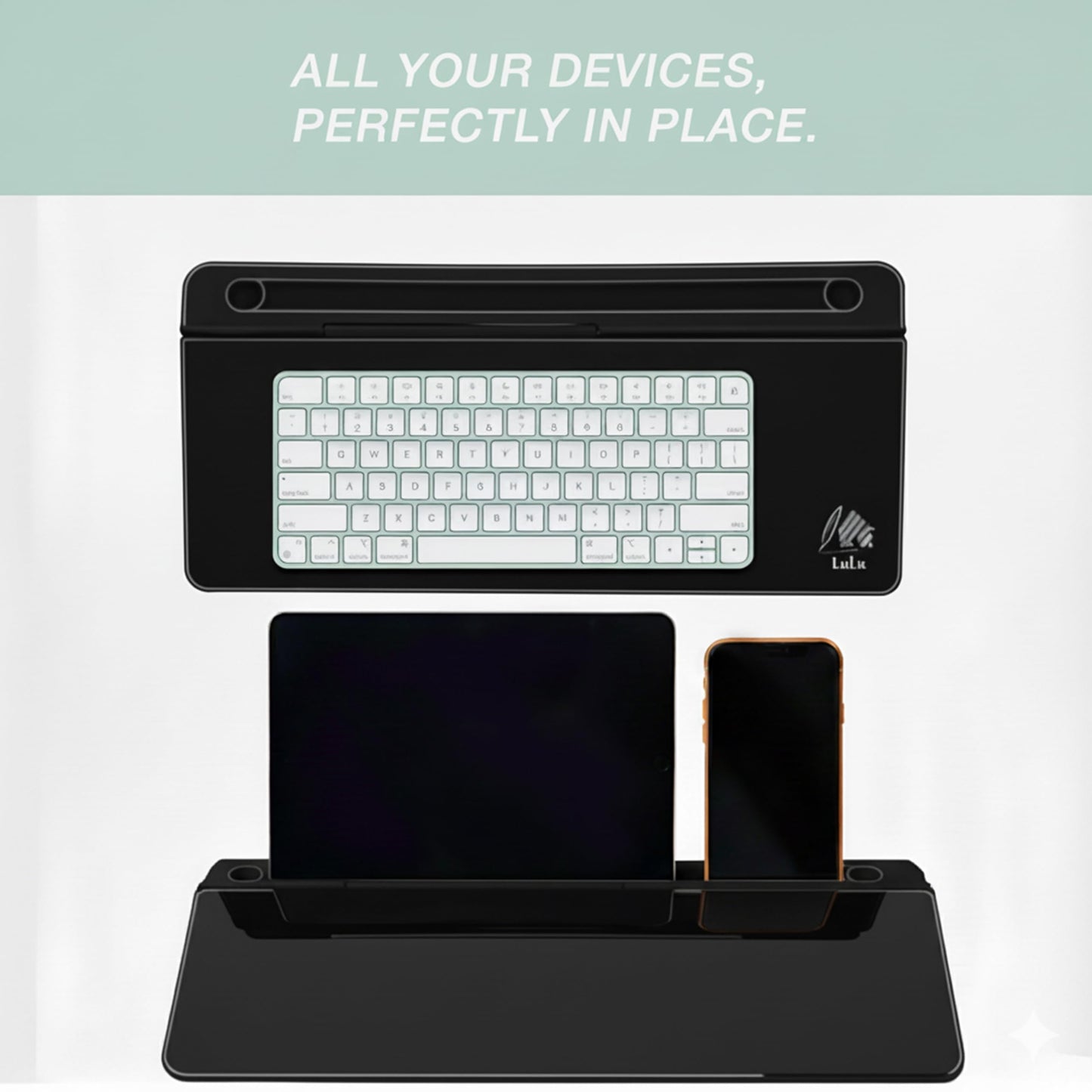 Lulu Office Black Glass Desktop Whiteboard – Modern Dry Erase Board with Storage Drawer for Desk Notes & Organization