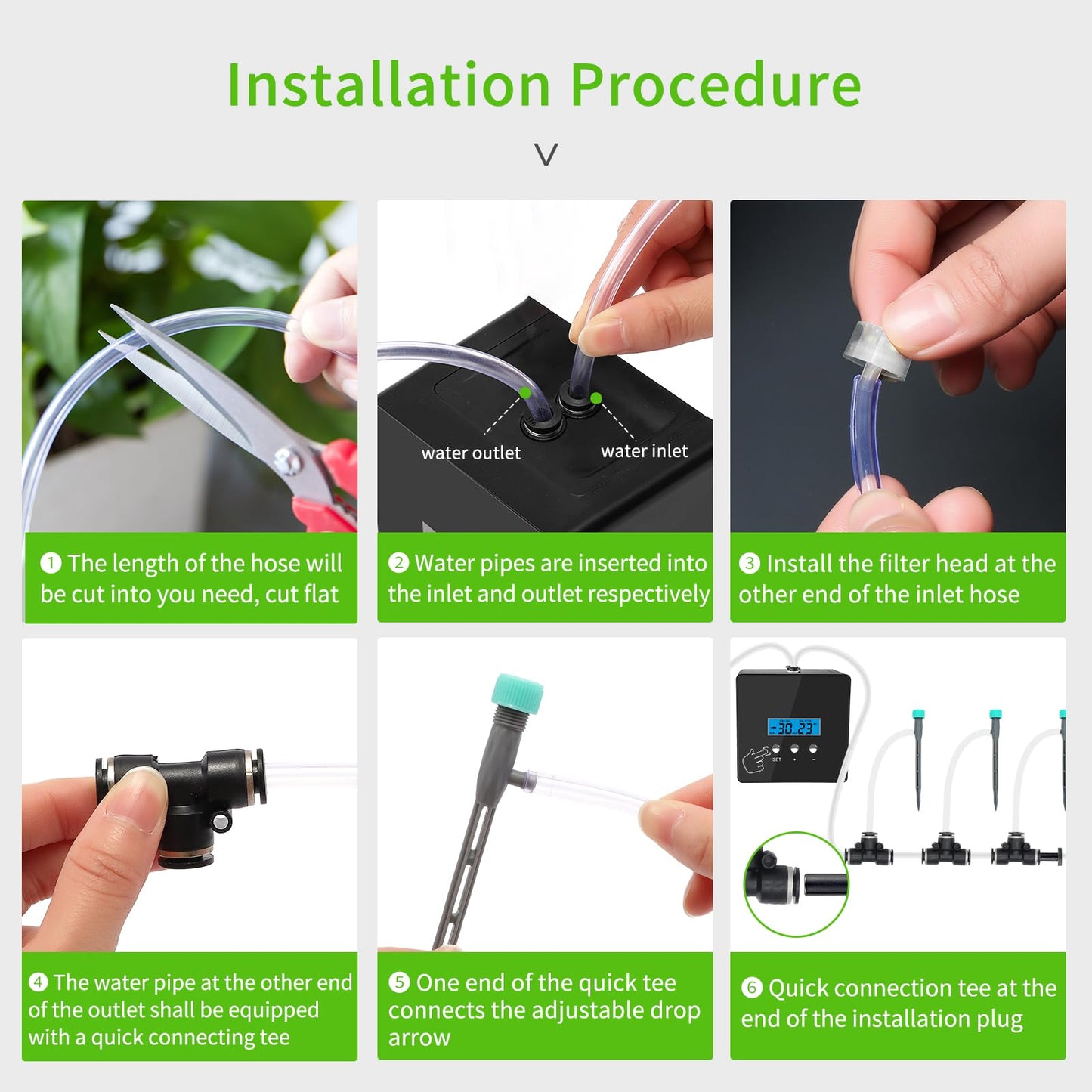 RUNWUSHENG Automatic drip Irrigation System，DIY Indoor Plant Watering System,Self-Priming Pump, programmable Timer, Indoor Pot Plant Watering Device