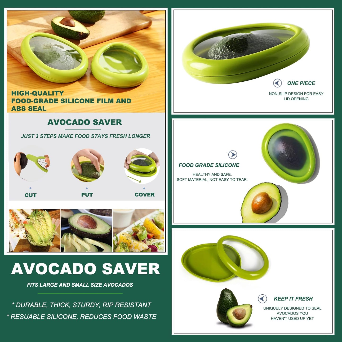 Avocado Slicer Tools 3 PCS - Avocado Saver for Fridge to Keep - Avocado Slicer for Peeler Pitter - Avocado Cutter for Cuber Dicer - Fruit Vegetable Avocado Tools-Kitchen Gadgets
