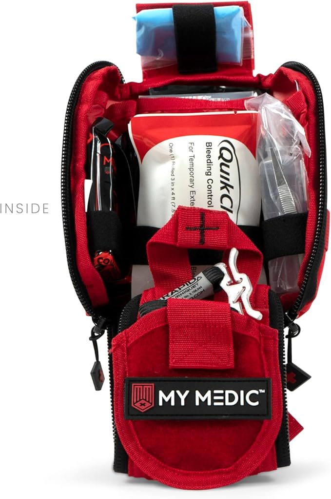 My Medic - TFAK - Ifak Trauma Kit with Tourniquet - HSA/FSA Approved - Over 35 Essential Life Saving First Aid Items for Car or Travel - Red