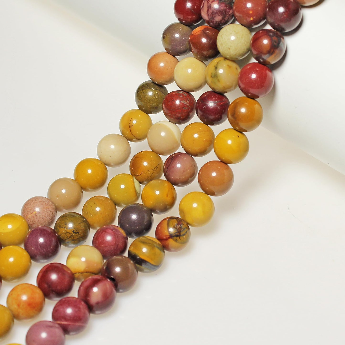 MJDCB Natural Stone Beads Moonkaite Jasper Egg Huangshi Round Loose Beads for Jewelry Making DIY Bracelet Necklace (6mm)