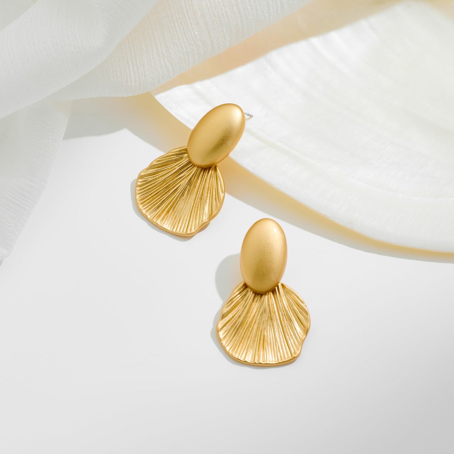FILMOON Matte Gold Plated Earrings for Women Formal Statement Dangle Earrings Fashion Chic Jewelry