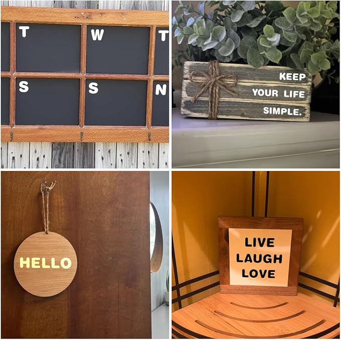 1.25 Inch Alphabet Letter Stencils - 40 Pack Letter Number Stencil Templates with Signs for Painting on Wood, Reusable Calligraphy Letters Stencils for Chalkboard Fabric Wood Signs