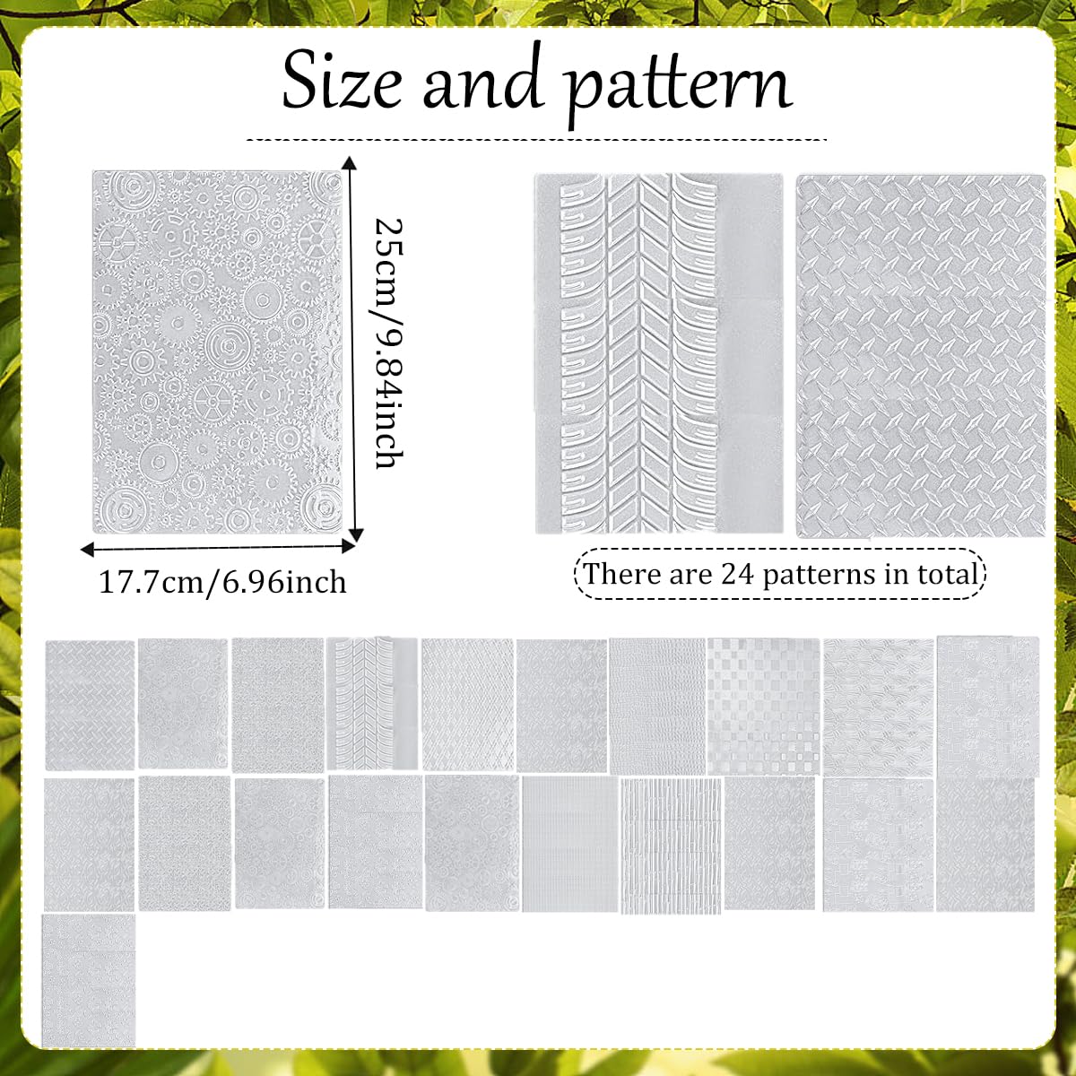 24 Pcs Polymer Clay Texture Sheets Boho Embossing Texture Sheet 17 x 25 Clay Texture Sheets for Pottery Earrings Jewelry Making
