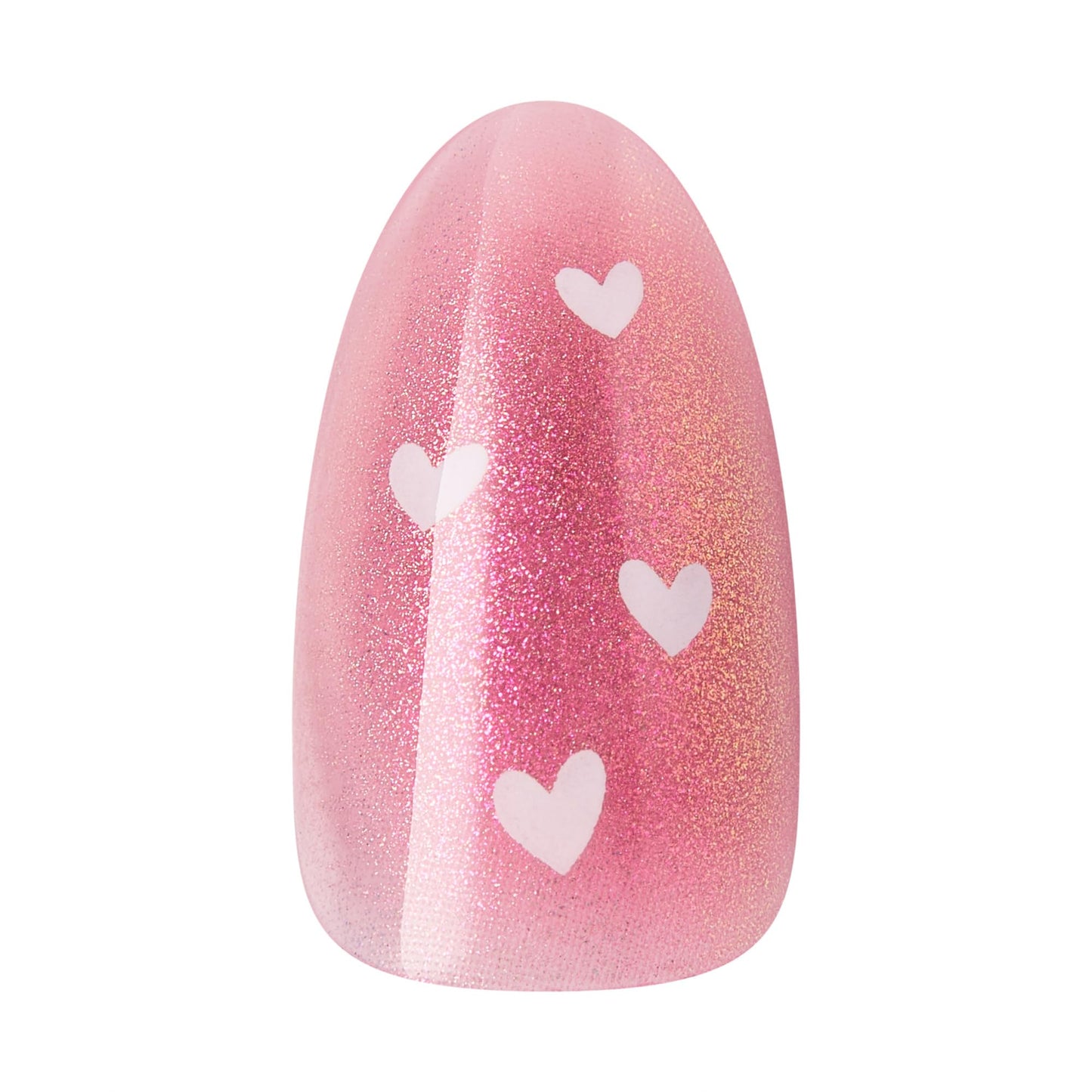 Kiss LOVE, Press On Nails, Nail glue included, 'My Forever Valentine', Pink, Medium Size, Almond Shape, Includes 32 Nails, 2g Glue, 1 Manicure Stick, 1 Mini File